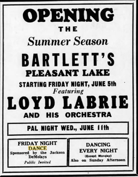 Bartletts Pavillion - June 1942 Ad (newer photo)
